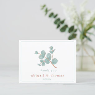 Elegant Silver Eucalyptus - Wedding Thank You  Postcard