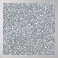 Elegant Silver Faux Glamorous Glitter