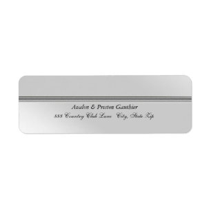 Elegant Silver Faux Metal Wedding Address Label