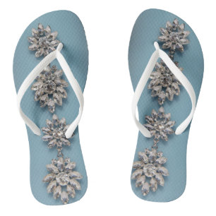 Elegant Silver Floral Jewellery Jandals