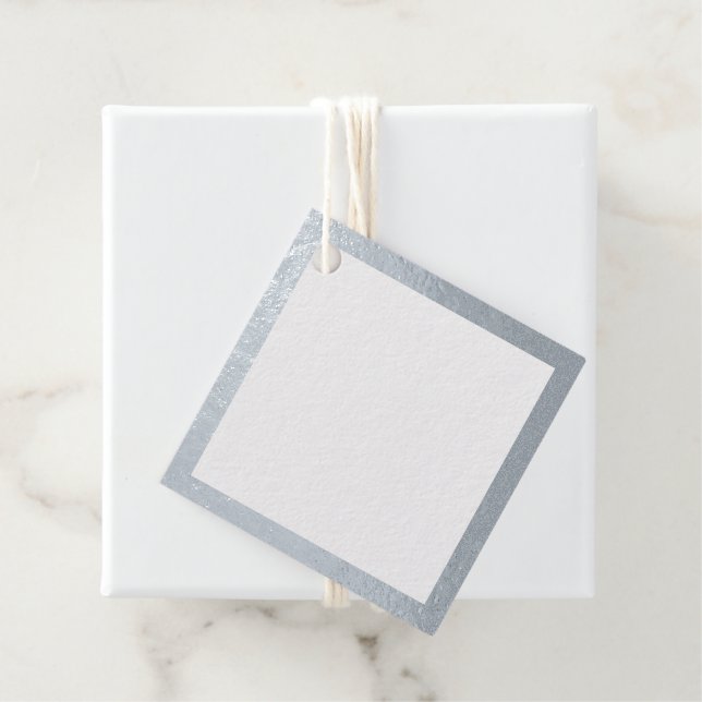 Elegant Silver Foil Blank Favour Tags (With Box)