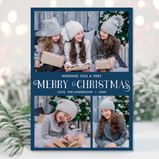 Elegant silver foil blue Merry Christmas 3 photo (Creator Uploaded)