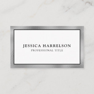 Elegant Silver Foil Edged Business Card