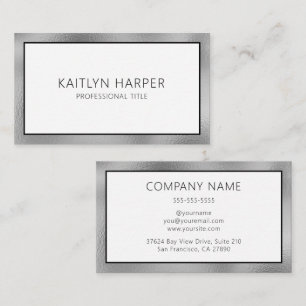 Elegant Silver Foil Edged Business Card