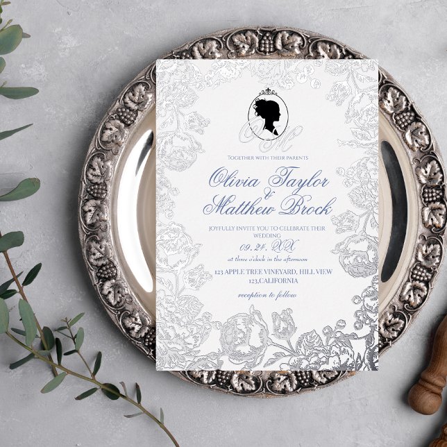 Elegant Silver Foil Floral Wedding (Creator Uploaded)