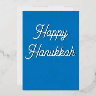 Elegant silver foil happy Hanukkah 