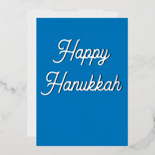 Elegant silver foil happy Hanukkah  Foil Holiday 