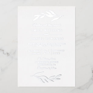 Elegant Silver Foil Leaf Modern Wedding