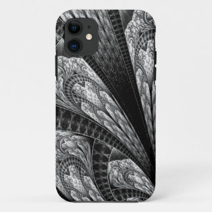 Elegant Silver Fractal Design Digital Art Case-Mate iPhone Case