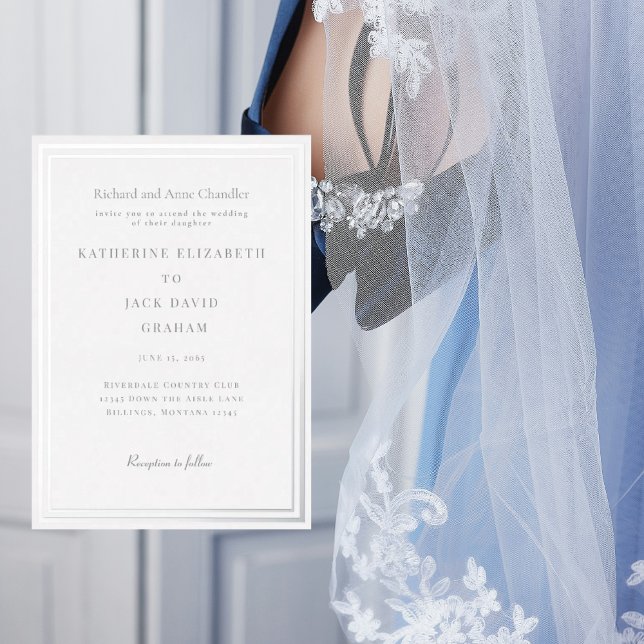 Elegant Silver Frame Wedding Bride Parents Silver (Creator Uploaded)