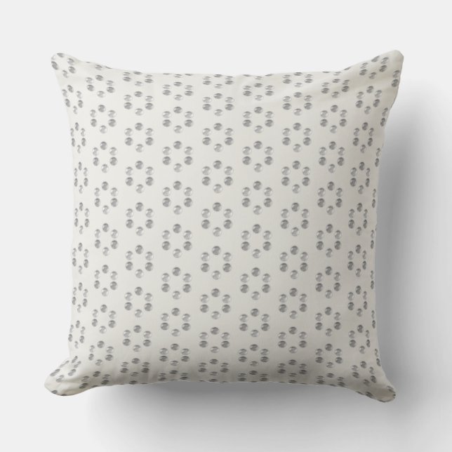 Elegant Silver Geometric Pattern Cushion (Front)