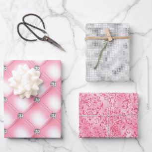 Elegant Silver Glam Bling Silver Glitter Gift Wrapping Paper Sheet