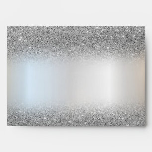 Elegant Silver Glitter Bokeh Envelope