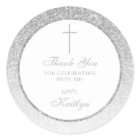 Elegant Silver Glitter Confirmation Or Baptism
