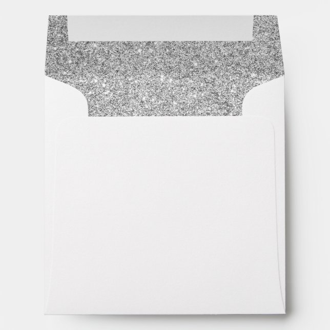 Elegant Silver Glitter Envelopes (Back (Bottom))