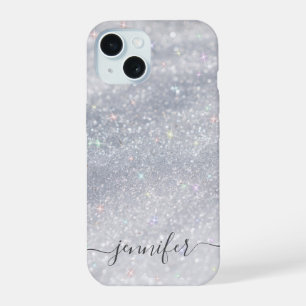 Elegant Silver Glitter iPhone 15 Case
