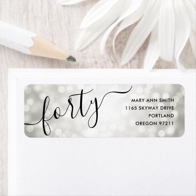 Elegant Silver Glitter Lights 40th Birthday (Insitu)