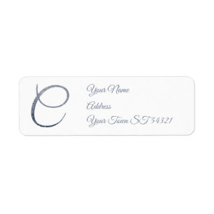 Elegant Silver Glitter Monogram C Personalised