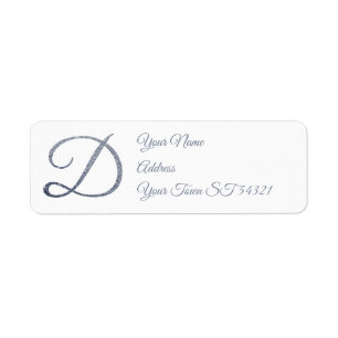 Elegant Silver Glitter Monogram D Personalised