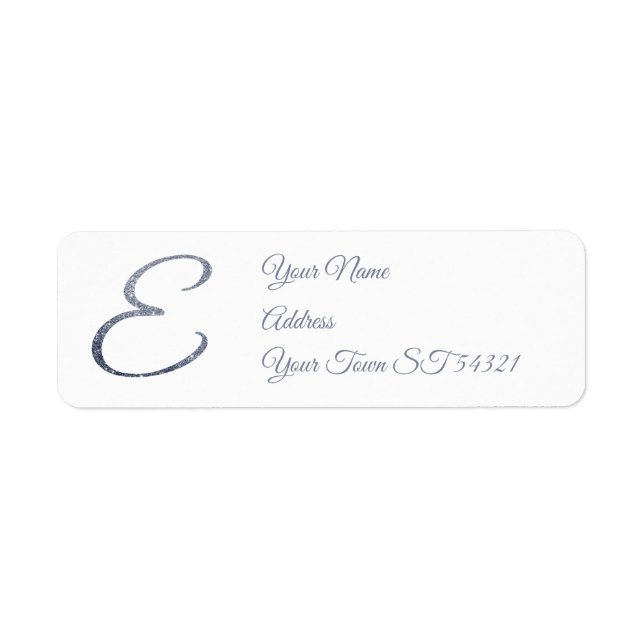 Elegant Silver Glitter Monogram E Personalised   (Front)