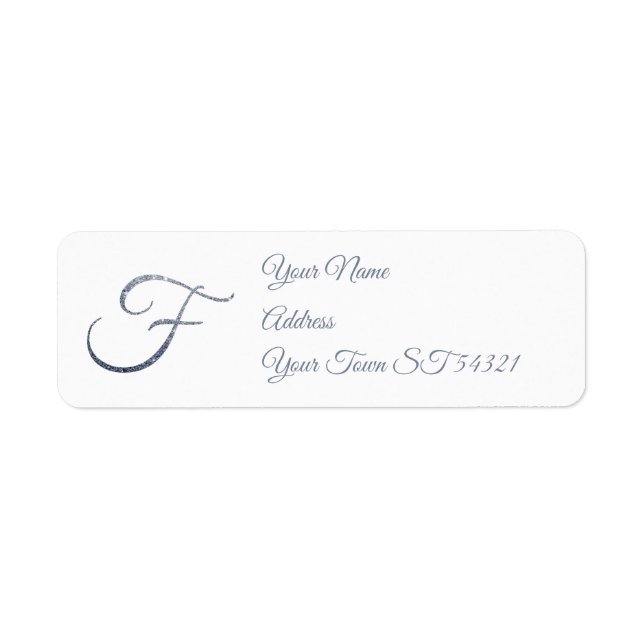 Elegant Silver Glitter Monogram F Personalised   (Front)
