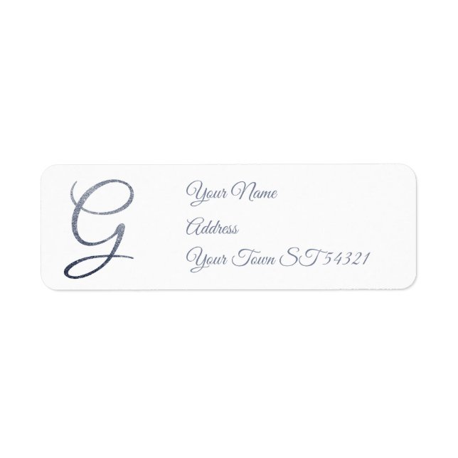 Elegant Silver Glitter Monogram G Personalised   (Front)
