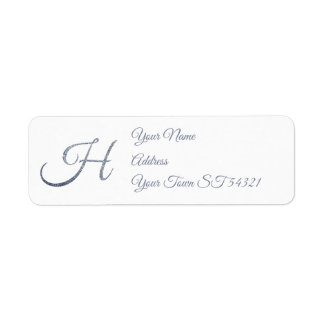 Elegant Silver Glitter Monogram H Personalised