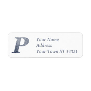 Elegant Silver Glitter Monogram P Personalised