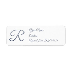 Elegant Silver Glitter Monogram R Personalised