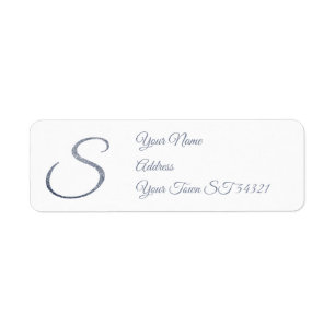 Elegant Silver Glitter Monogram S Personalised