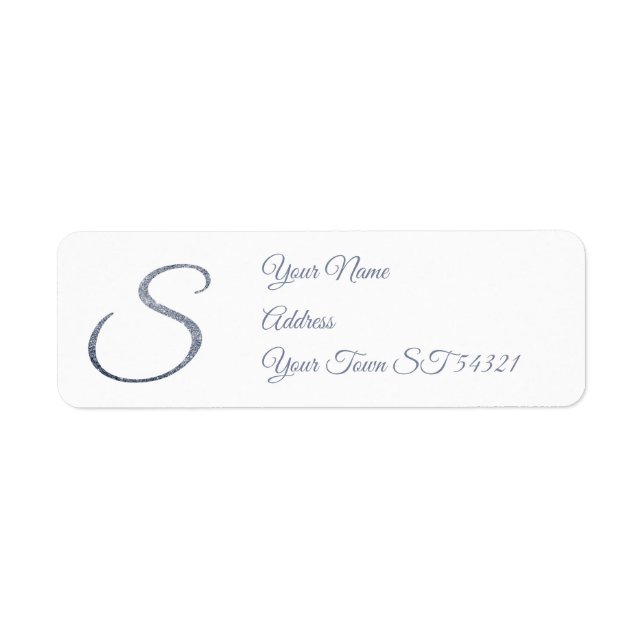 Elegant Silver Glitter Monogram S Personalised   (Front)