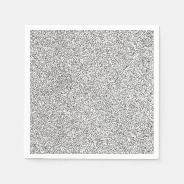 Elegant Silver Glitter Napkin (Front)