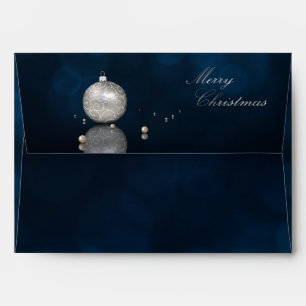 Elegant Silver Glitter Ornament - Envelope A7