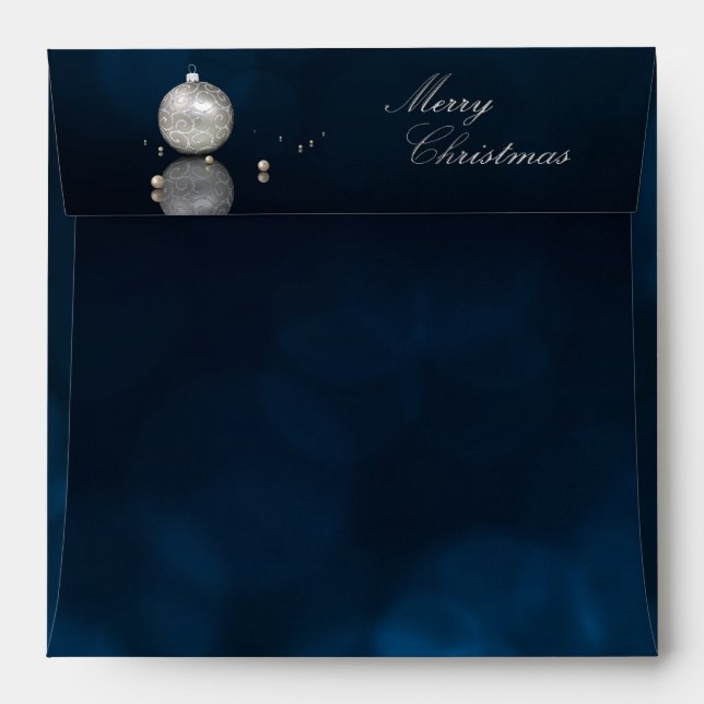 Elegant Silver Glitter Ornament - Envelope Square (Back (Top Flap))