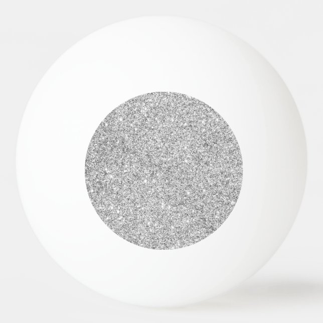 Elegant Silver Glitter Ping Pong Ball (Front)