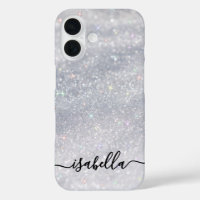 Elegant Silver Glitter Script | Custom Name