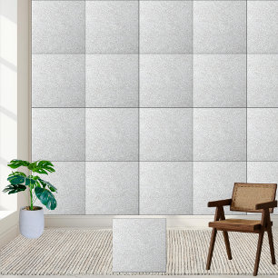 Elegant Silver Glitter Sparkle Ceramic Tile