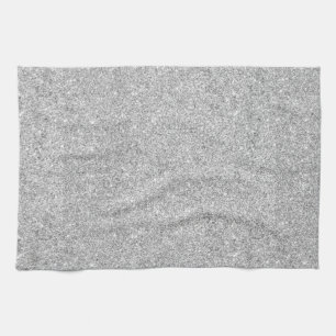 Elegant Silver Glitter Tea Towel