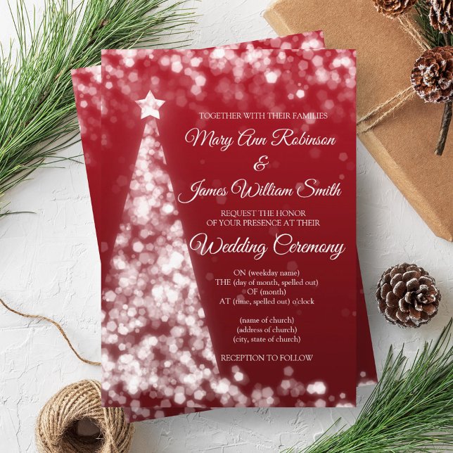 Elegant Silver & Gold Christmas Holiday Wedding Invitation (Elegant Silver & Gold Christmas Holiday Wedding Invitation)