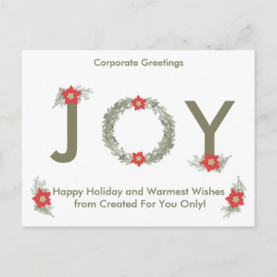 Elegant Silver/Gold Happy Holiday Corporate Card