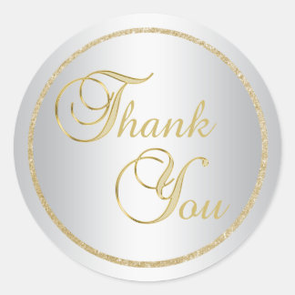 Elegant Silver Gold Thank You Envelope Seals