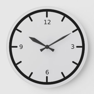 Elegant Silver Grey and Black Large Clock