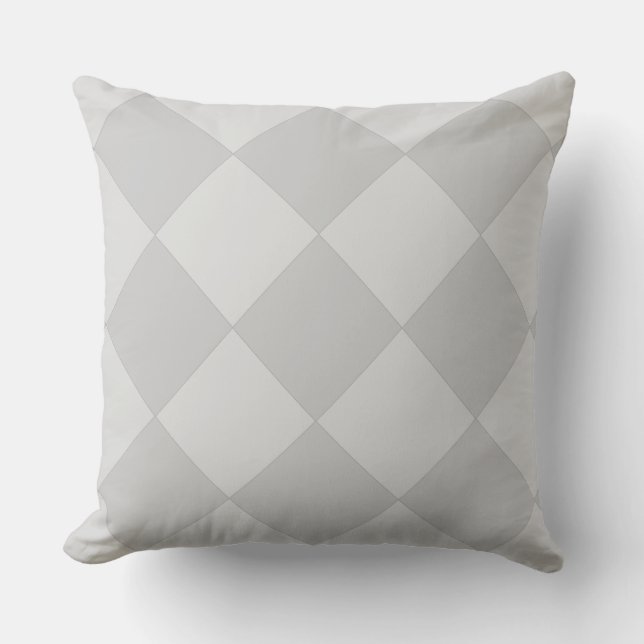 Elegant Silver Grey Diamond Pattern Cushion (Front)