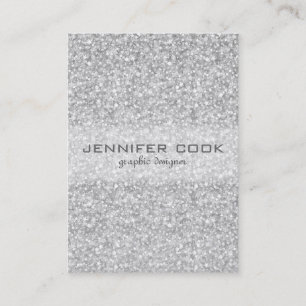 Elegant Silver Grey Glitter & Sparkles Business Card