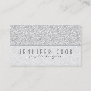 Elegant Silver Grey Glitter Texture Business Card