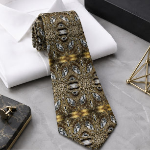 elegant silver grey gold black art deco tie