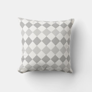 Elegant Silver Grey & White Diamonds Cushion