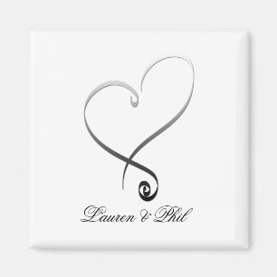 Elegant silver heart DIY Template Magnet