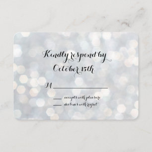 Elegant Silver Lights RSVP Card