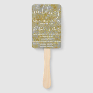 Elegant Silver Lining Wedding Program Hand Fan